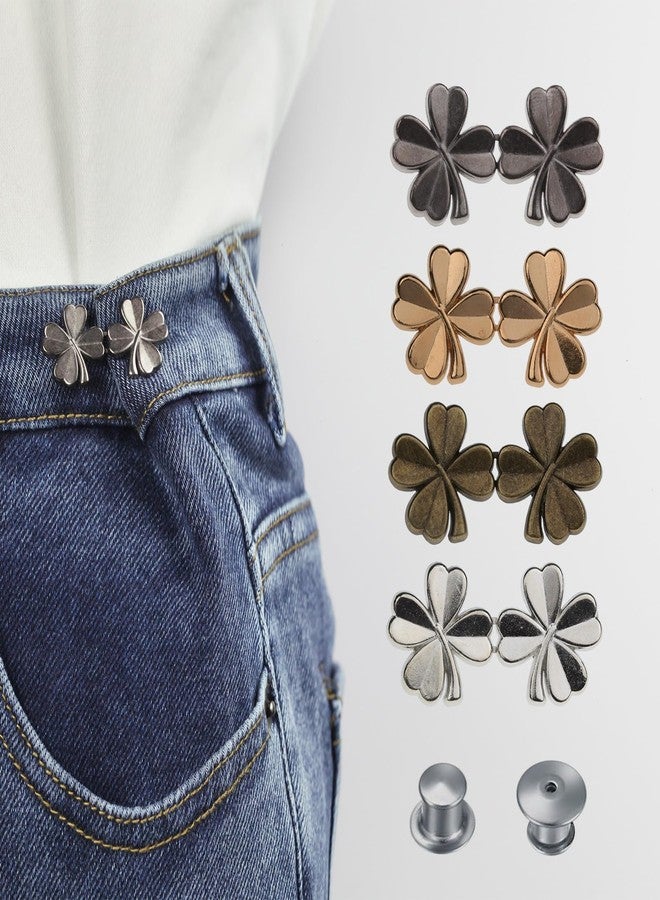 DIANZHU 4 Set Pant Tightener - Adjustable Jeans Button Pin to Tighten Waist - No Sew, Detachable - Image 1